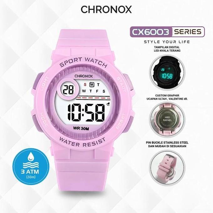CHRNX by CHRONOX Jam Tangan Digital Unisex Pria Wanita - CX6003 Rubber Watches HI