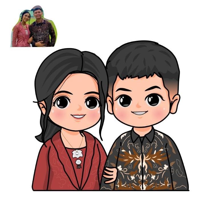 Chibi Art/Karikatur/Ilustrasi Wajah/Karikatur Wajah/Ilustrasi Digital/Lukis Wajah/Edit Foto Kartun