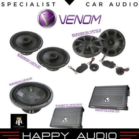 Paket Audio Mobil Full Set Sound System Venom Elemento Veto Series