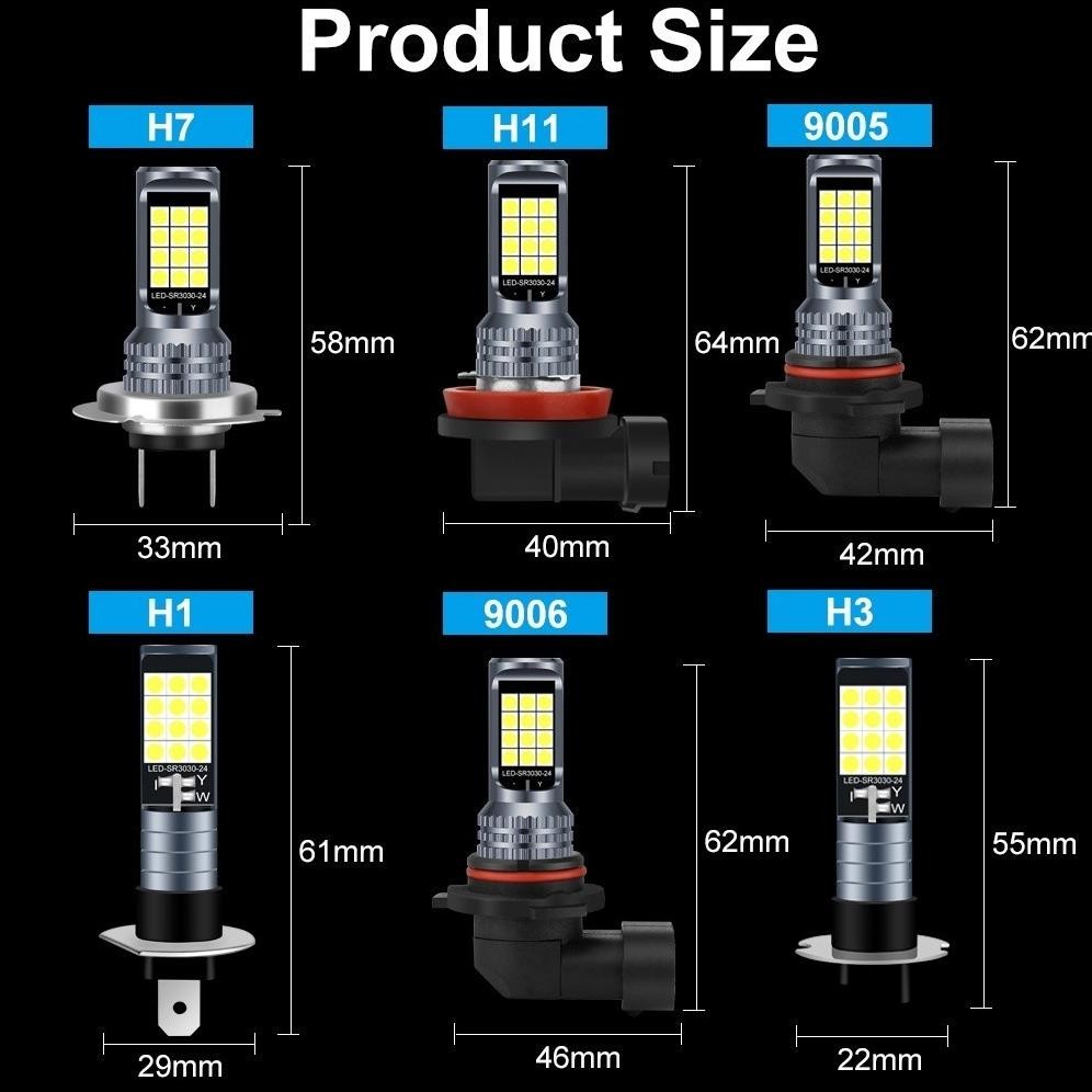 1 Buah Lampu Kabut LED H11 H8 H16(JP) Bohlam untuk Avanza Xenia Calya Agya Brio Lampu Berkendara Dep
