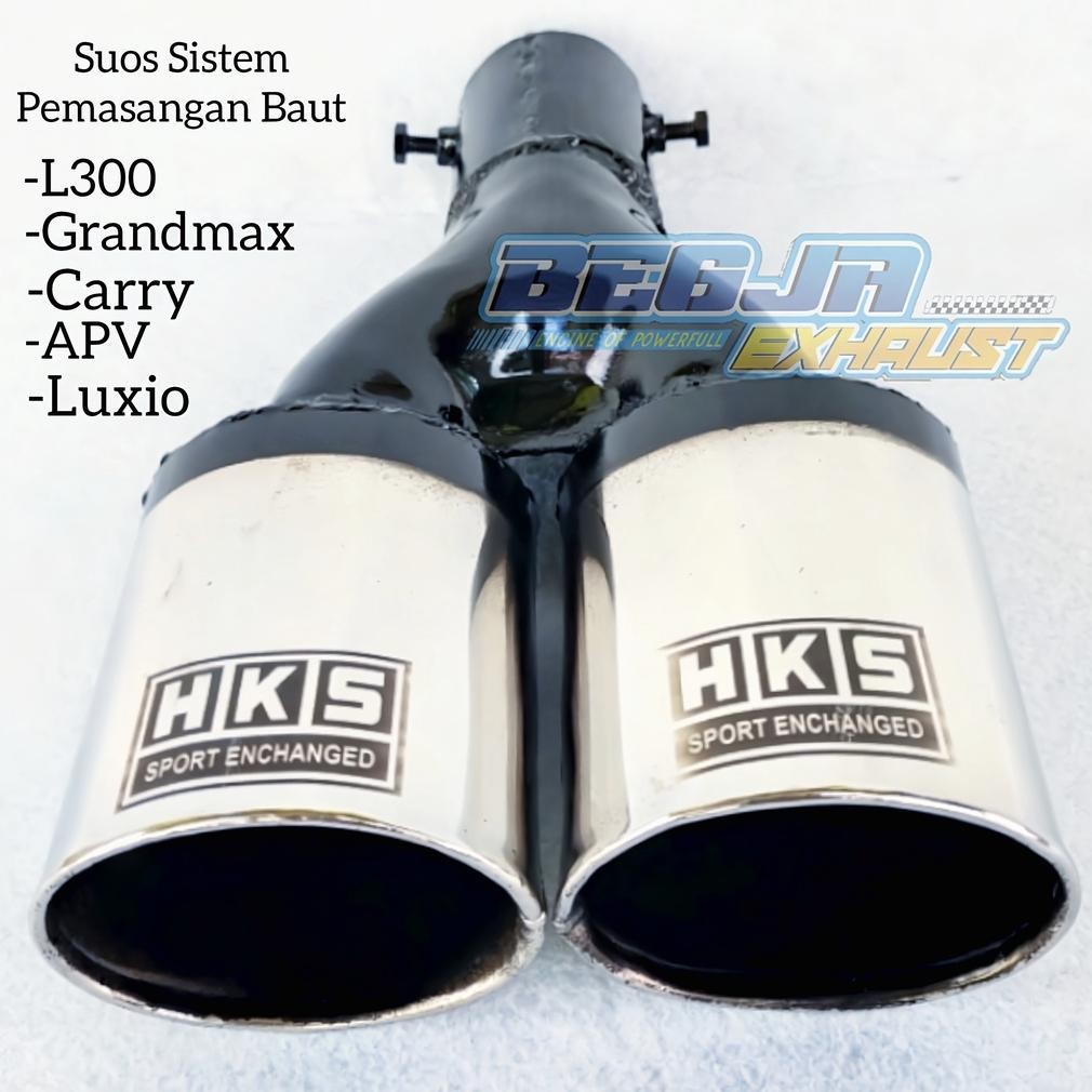 TERMURAH KNALPOT MOBIL SUOS HKS SISTEM BAUT CHROME KHUSUS PICK UP UNIVERSAL MOBIL