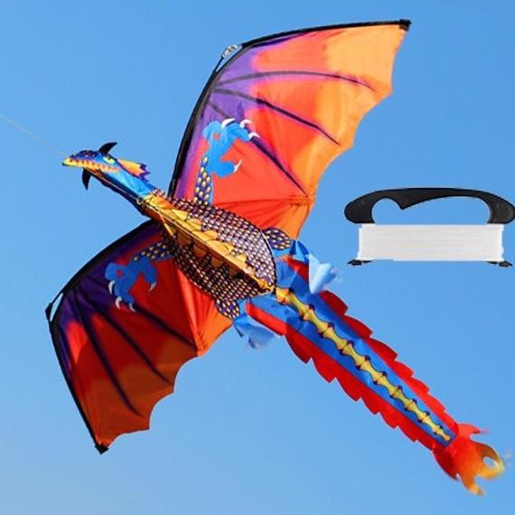 (Good) Cantik Layangan Nilon 3D Besar Layangan Flying Dragon Dengan Garis