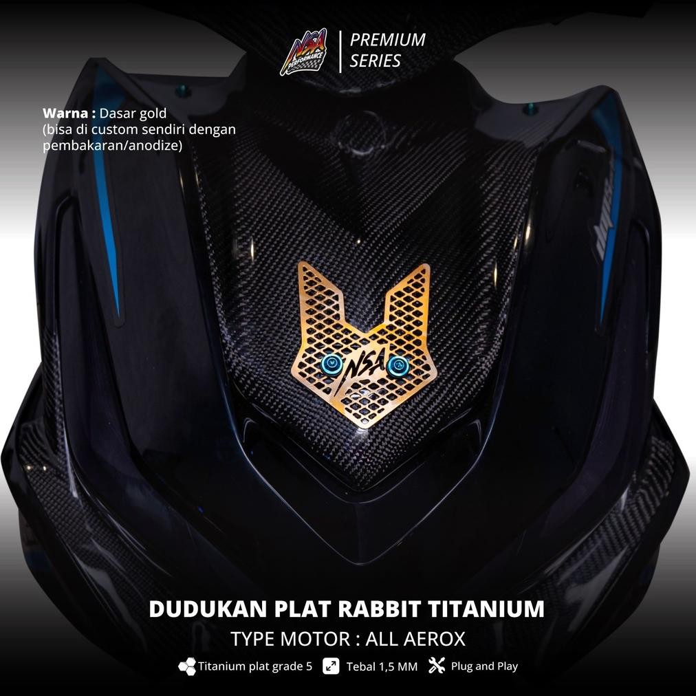 Nsa Premium Series Titanium Dudukan Plat Nomor Titanium Grade 5 Type Rabbit Yamaha Aerox Series