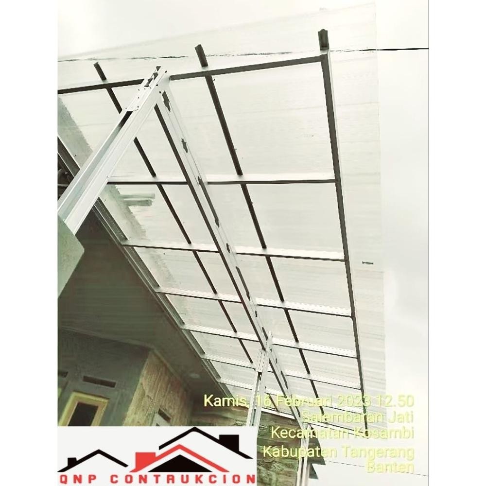 KANOPI BAJA RINGAN ATAP SPANDEK TRANSPARAN