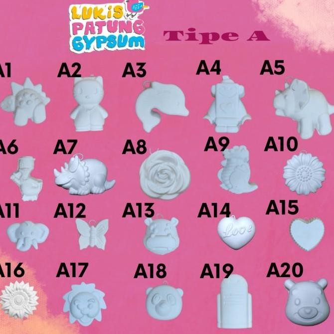 (Good) Patung lukis gypsum mainan anak paket / patung painting gipsum / media