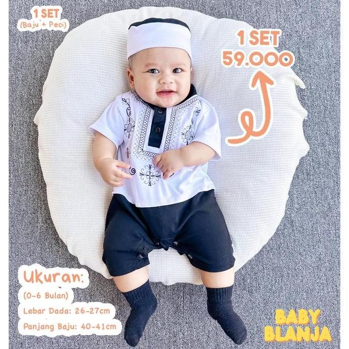 (Good) Baju Koko Bayi Laki-Laki Newborn Abiyan Set