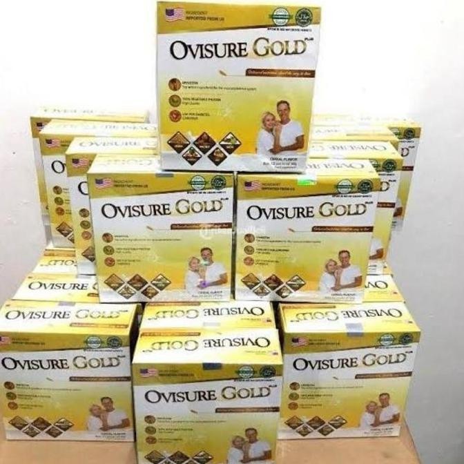 (Good) PAKET OVISURE GOLD MILK USA 12 SACHET SUSU KACANG ATASI MASALAH TULANG SENDI
