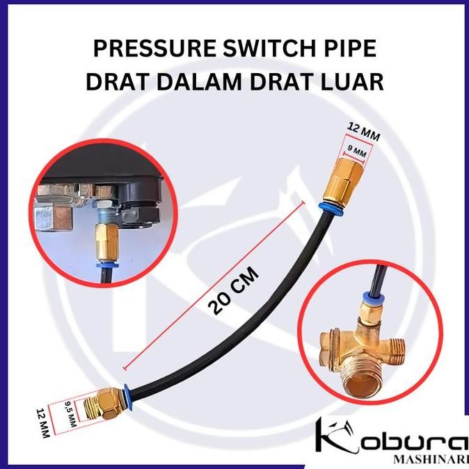 Pipa selang otomatis ke valve 1 arah drat dalam dan drat luar
