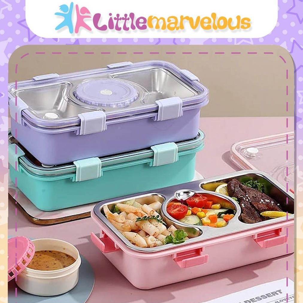 (STAINLESS SUS 304)KOTAK MAKAN BEKAL LUNCH BOX SEKAT