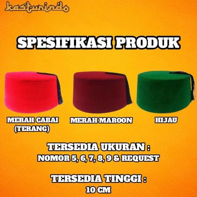 (Good) Peci Songkok Kopiah Sultan Ottoman Turki Fes Tarbus Rambut Fez Turkey