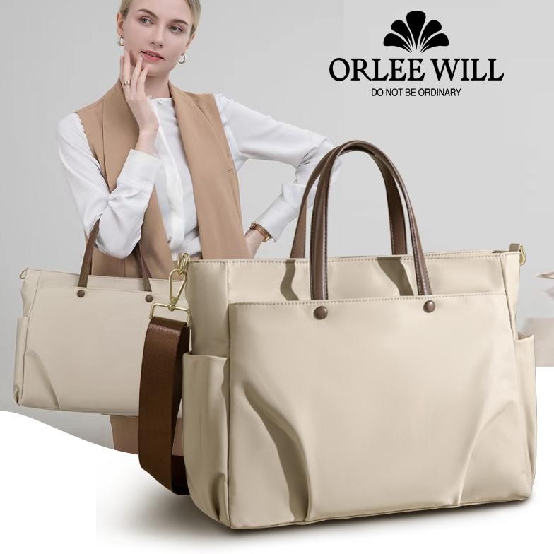 ORLEE WILL Tas Kerja Wanita Besar Tote Bag Resleting Tas Laptop Tas Kantor Wanita Elegan OL-8010