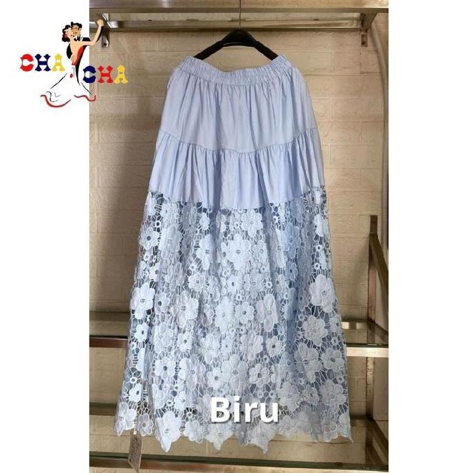 CHASHOP - Rok Brokat Mix Katun  / Rok Import Damai Rok Casual Wanita NS