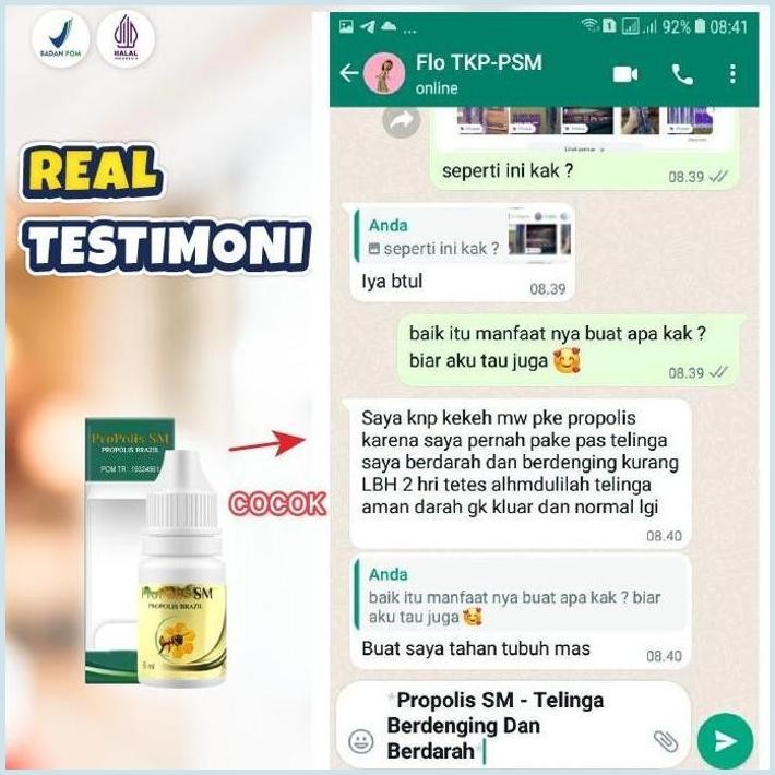 NEW OBAT TETES UNTUK MENGELUARKAN KOTORAN TELINGA ANAK/DEWASA PROPOLIS SM TERLARIS