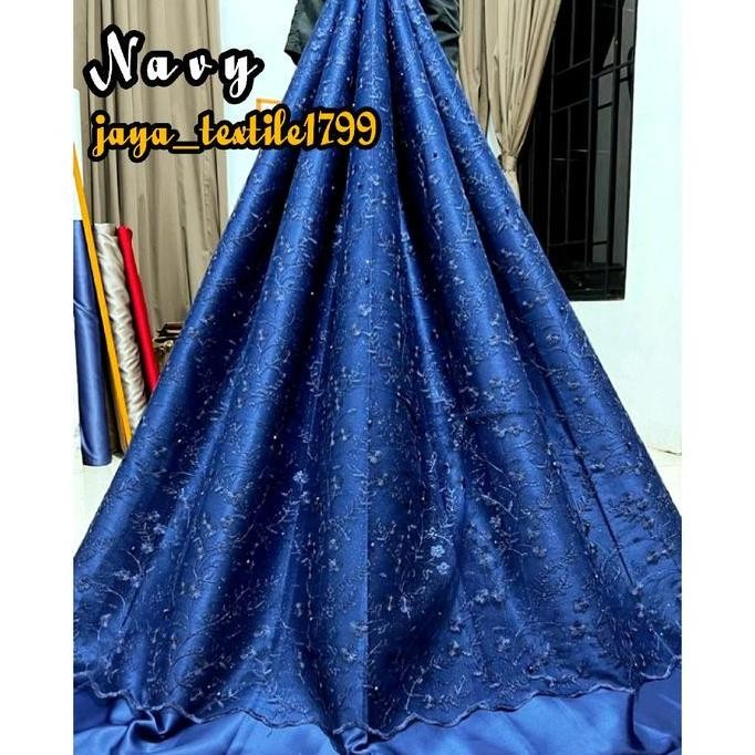 kain Tile akar mutiara gliter/ Bahan Brokat meteran