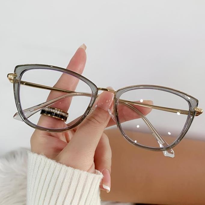 promo kacamata Photocromic Wanita Terbaru Free Box&Lap Abu,Frame titanium Lensa Eyewear Glasses leop