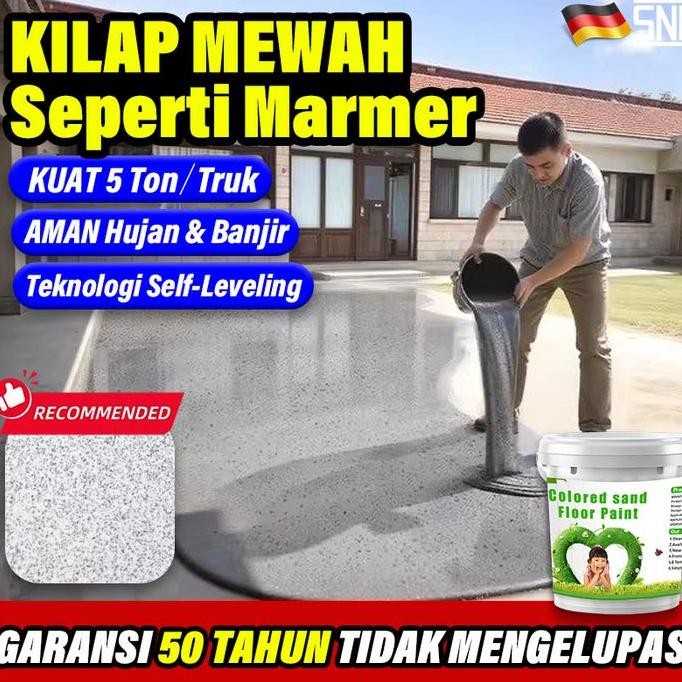 CAT LANTAI SELF-LEVELING PASIR BERWARNA EPOXY TAHAN TEKANAN TINGGI ANTI SELIP KUAT TIDAK PERLU PENCA