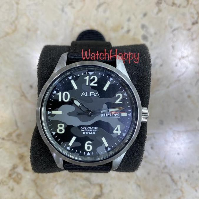 Ready  WatchHappy Alba AL4273X1 Automatic Black Nylon Strap AL4273 ORIGINAL
