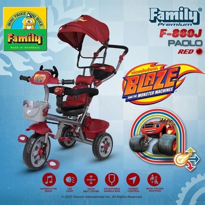 Family Premium Paolo F860J Sepeda Anak Roda 3 Kekinian murah