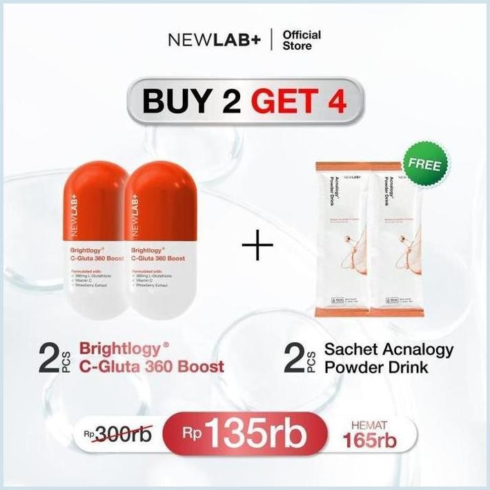 NEW NEWLAB BRIGHTLOGY C-GLUTA 360 BOOST | SUPLEMEN GLUTATHIONE | MINUMAN GLUTATHIONE BPOM | GLUTATHI