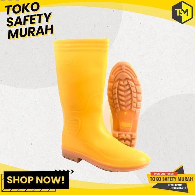 Sepatu Boot Boots Karet Kuning Sepatu Boot Tinggi Ando Kuning Size 38-44 Sepatu Boots Pria Wanita Ti