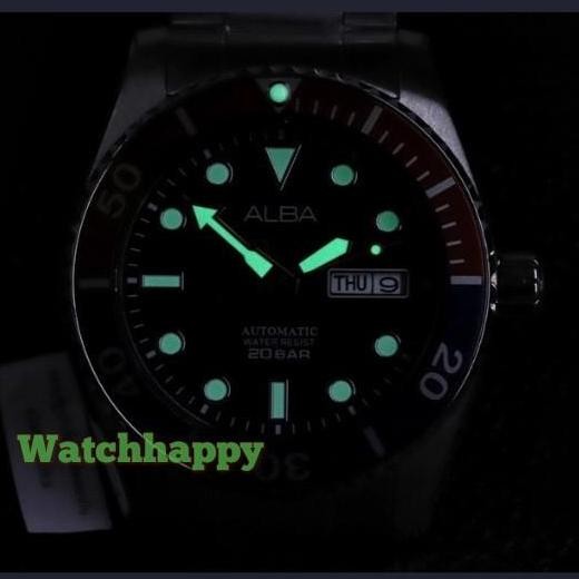 Ready  Watchhappy ALBA AL4297X1 Rubber Black Band Automatic AL4297 ORIGINAL