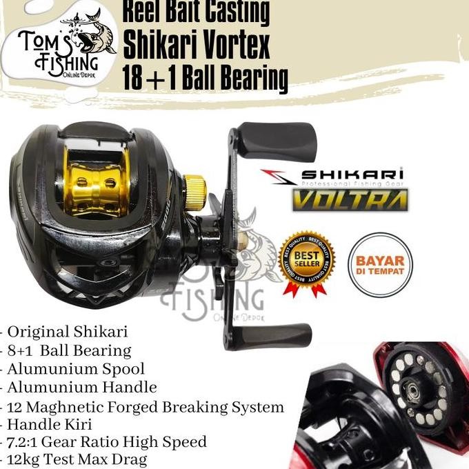 DB36>> Reel Pancing BC SHIKARI VOLTRA 200L HS (18+1 Bearing) BaitCasting Power 12kg Murah - Fishing