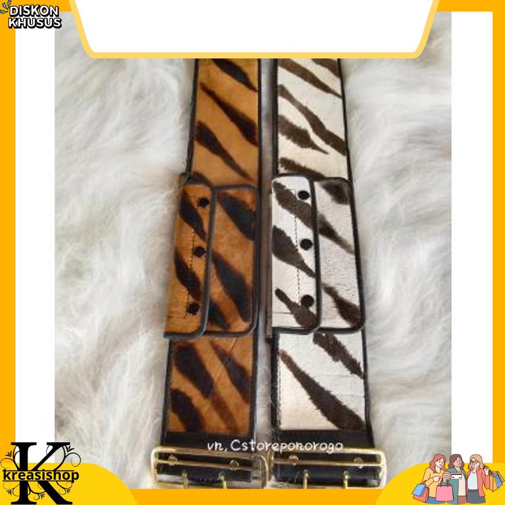 Hot Sale SABUK BOPO KULIT MOTIF MACAN 9 CM / Sabuk bopo anak / sabuk otok / reog / barongan / caplok