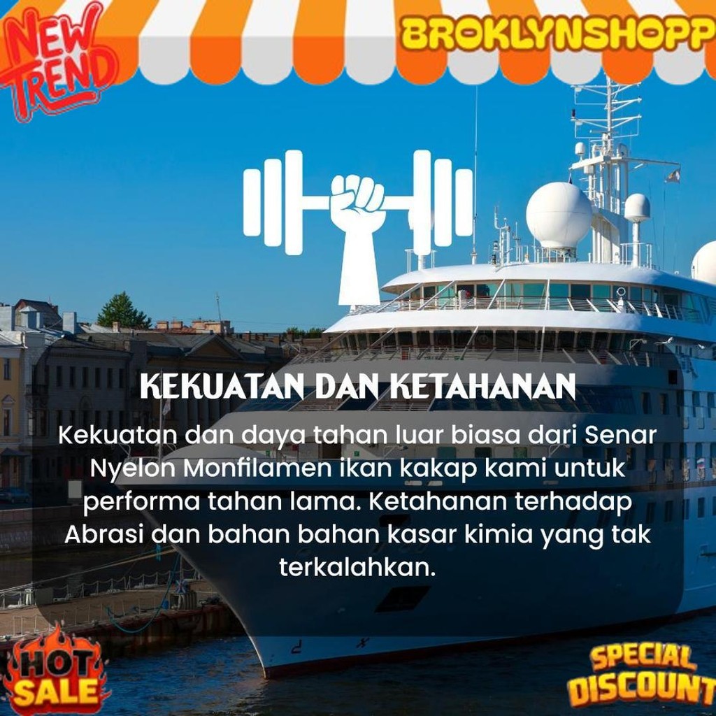 Original Senar Cap Ikan Kakap  Ukuran 1000 (70)  per Roll /Tali Senar Pancing / Senar Layangan