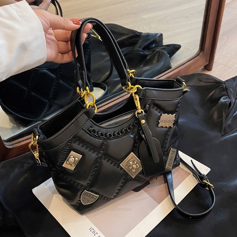 Tas Wanita Gaya Chanel, Tas Kecil Wanita, Tas Mewah Ringan Serbaguna Bertekstur, Tas Selempang