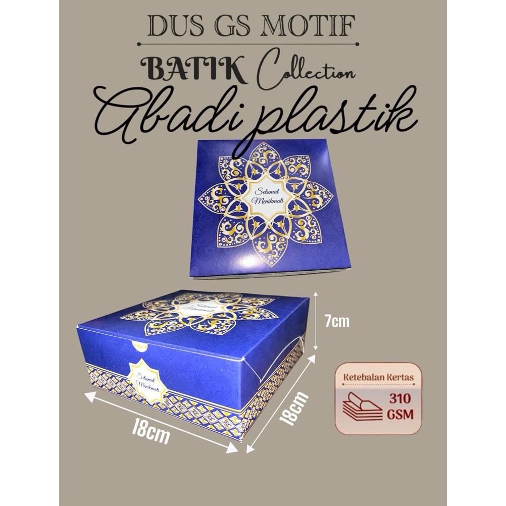 DUS NASI 18x18 BIRU/DUS BATIK/KOTAK NASI 18x18/DUS NASI MOTIF-ISI 100 pc