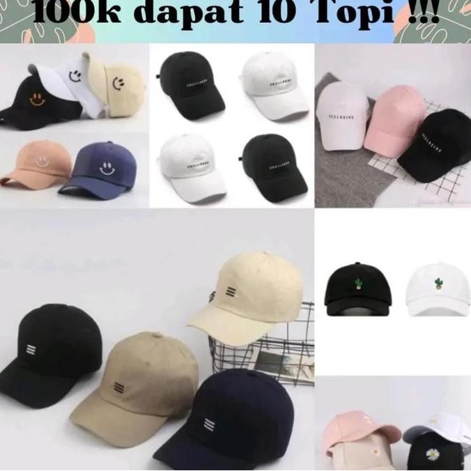 PROMO PAKET USAHA 10 TOPI Baseball Bunga