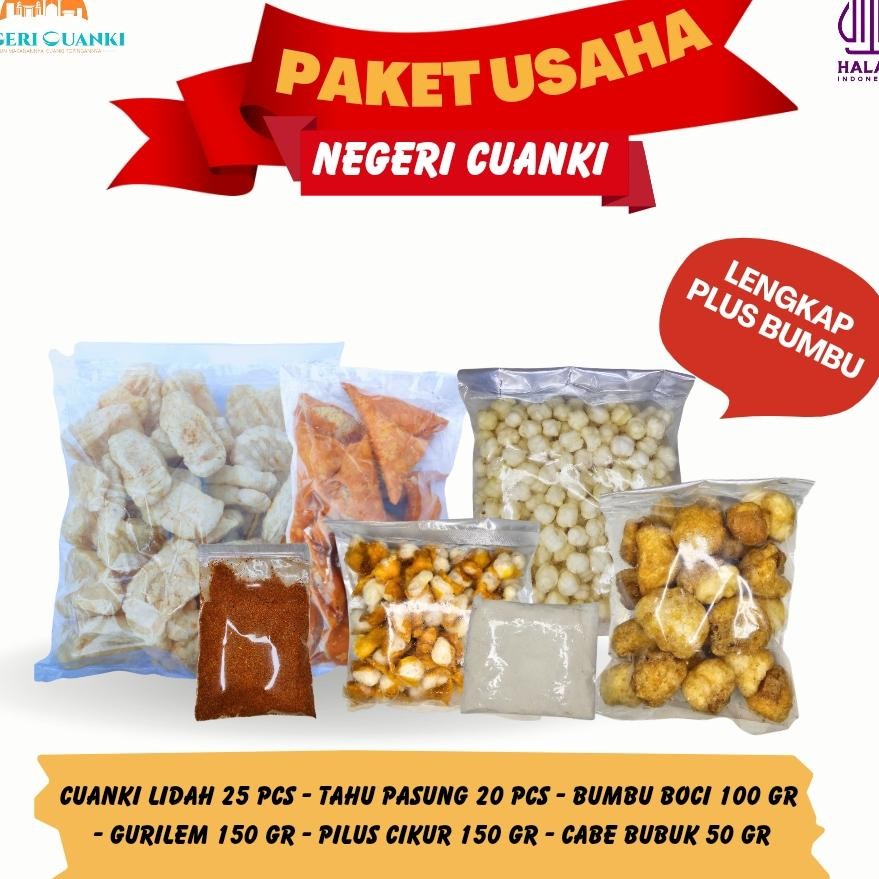 Paket Lengkap Cuanki Plus Bumbu Dan Cabe Bubuk Seblak Baso Aci Bakso Cuanki Lidah Somay Mini Pilus C