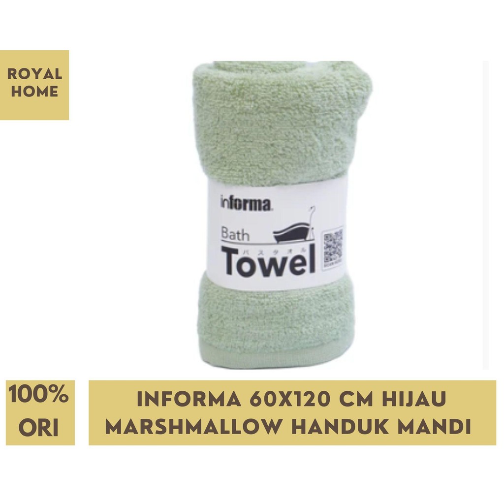 Informa 60x120Cm Marshmallow Handuk Mandi Dewasa Hijau Bath Towel Lembut