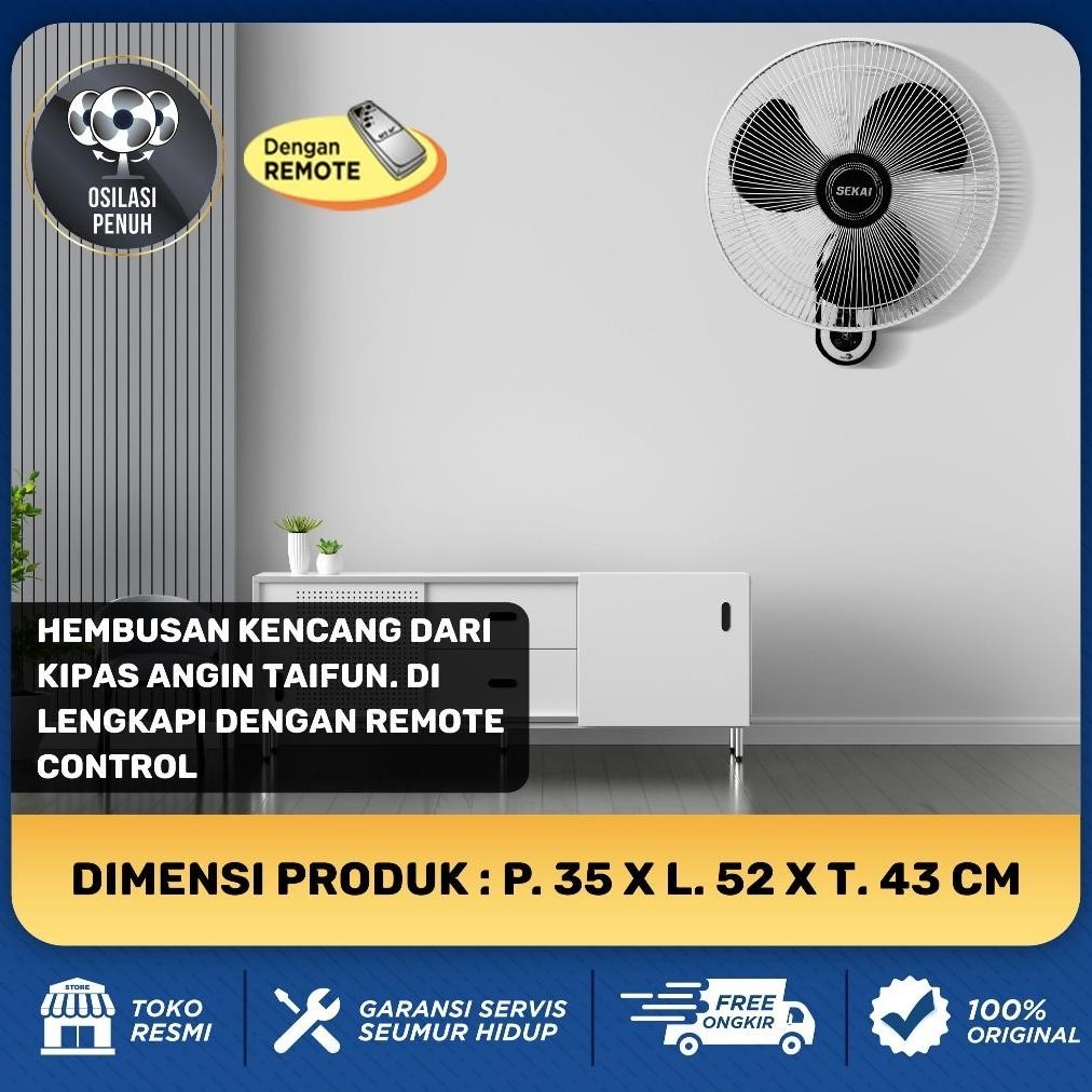 Bets Seller Et-98 Sekai Kipas Angin Dinding / Wall Fan Tornado 16 Inch Taifun Series  -  Wfn 1626 / 