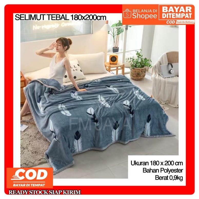 [GP77] SELIMUT TEBAL BULU 1KG 180x200CM || SELIMUT BULU IMPORT HALUS / SELIMUT DEWASA / SELIMUT BULU