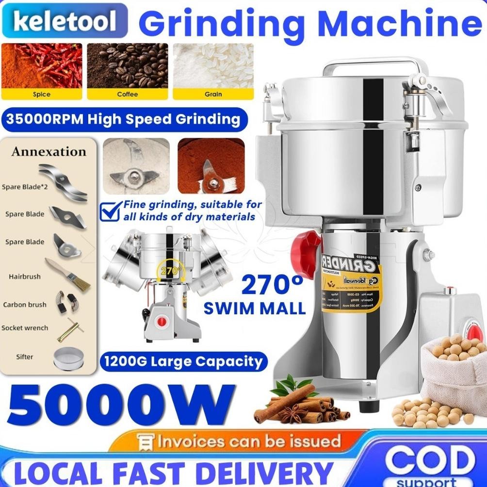 Kering Mesin Giling Bumbu Rempah 1800g Grinder Penggiling Tepung Elektrik Listrik Penggiling Gandum 
