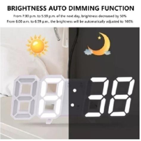 Jam Dinding Digital Led/Jam Meja-Alarm-Suhu/Jam 3D Besar Modern