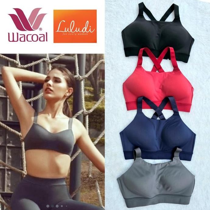 SPORT BRA LULUDI DAILY ACTIVE by WACOAL DRY FIT BH SPORT WANITA TANPA KAWAT BUSA TIPIS LB 5014 NO WI