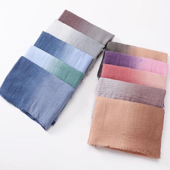 (Good) SAFIRA Hijab PREMIUM QUALITY PASHMINA OMBRE CRINKLE