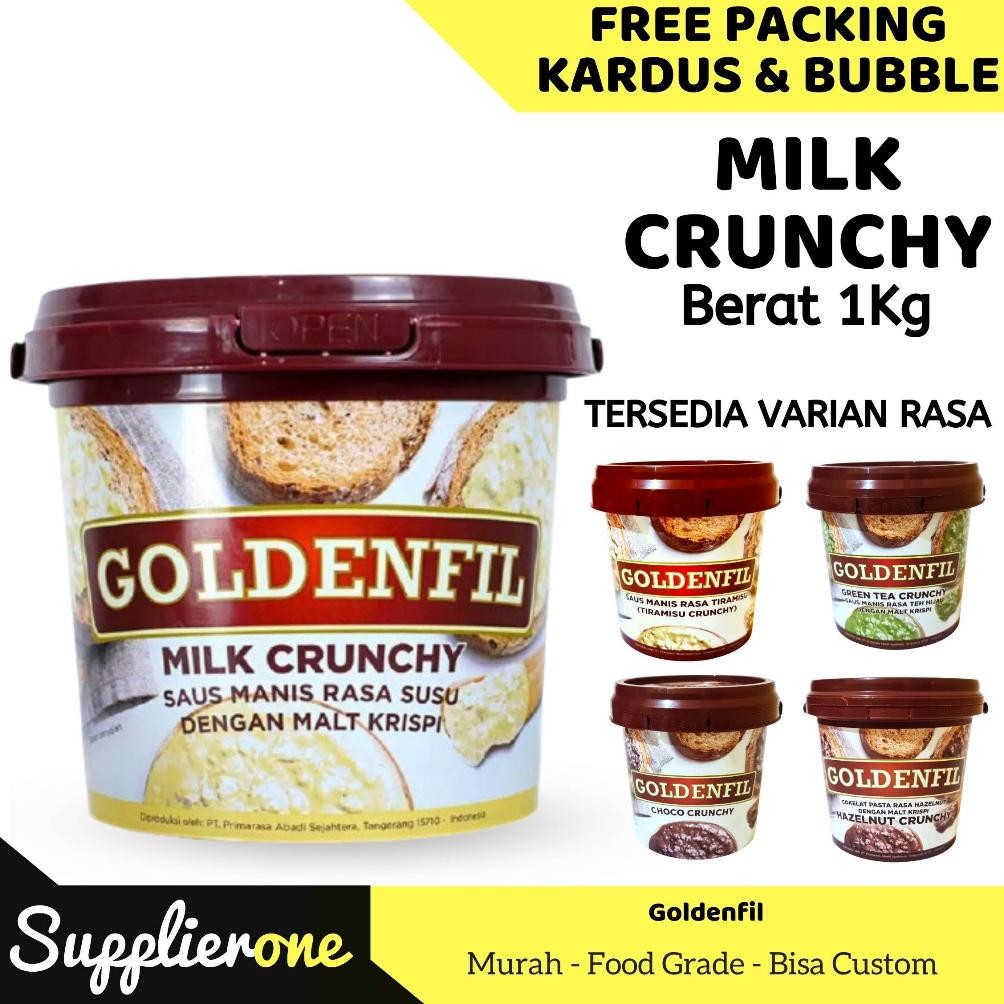 

TERLARIS Goldenfil Milk Crunchy / Selai Roti Bakar / Toping Roti / Selai Roti / Selai Coklat /Olesan Roti Siap kirim