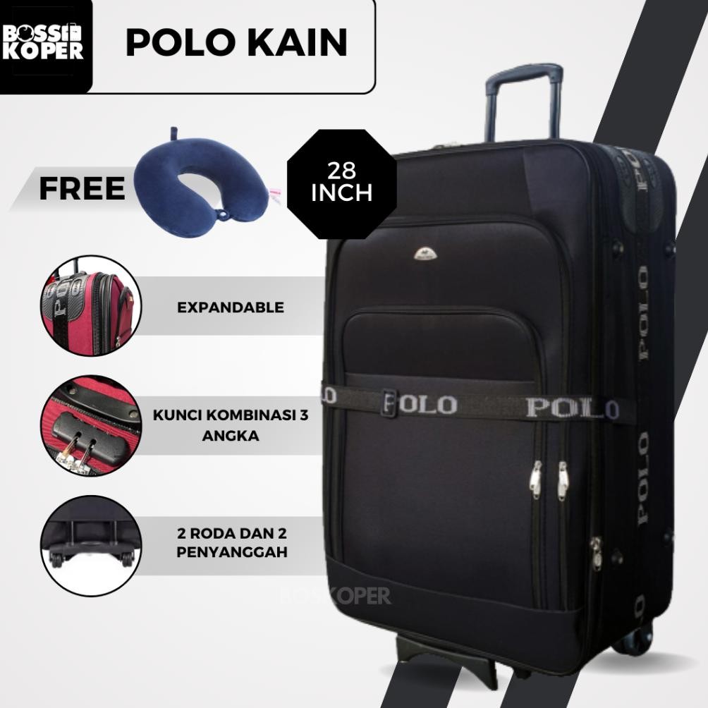 Koper 28 inch Tas Koper Polo Twin ukuran bagasi-polo-kain-wanita-jumbo-murah-besar-roda 2-expandel