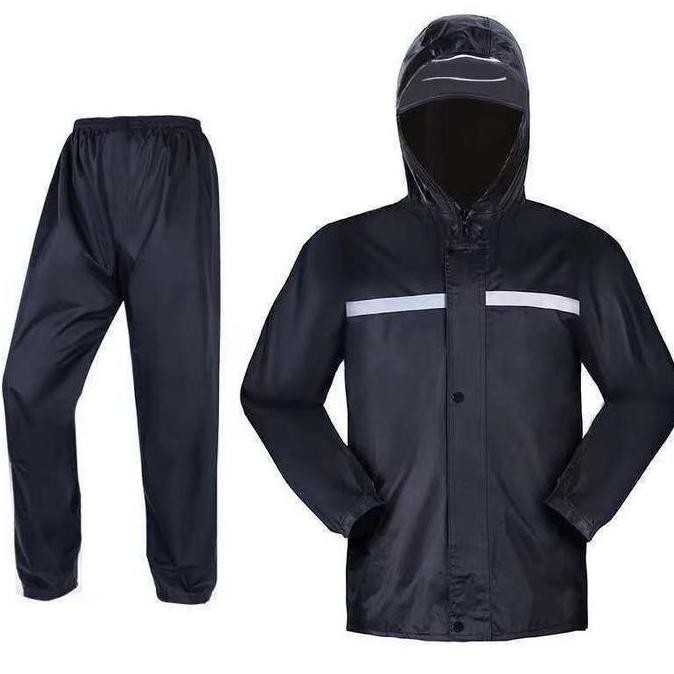 (COD) Jas Hujan Split Jas Hujan Tahan Air Kain Oxford Jas Hujan Tahan Cuaca Set Jas Hujan Premium KS