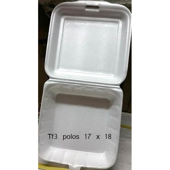 (Best) Box Gabus TF3 Kotak Makan Polos Nasi per 100 pc Styrofoam Sterofoam