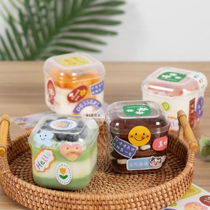 (Best) [Isi6]Kotak Packaging Korean Mini Cake Dessert Box KuePudding LunchBox