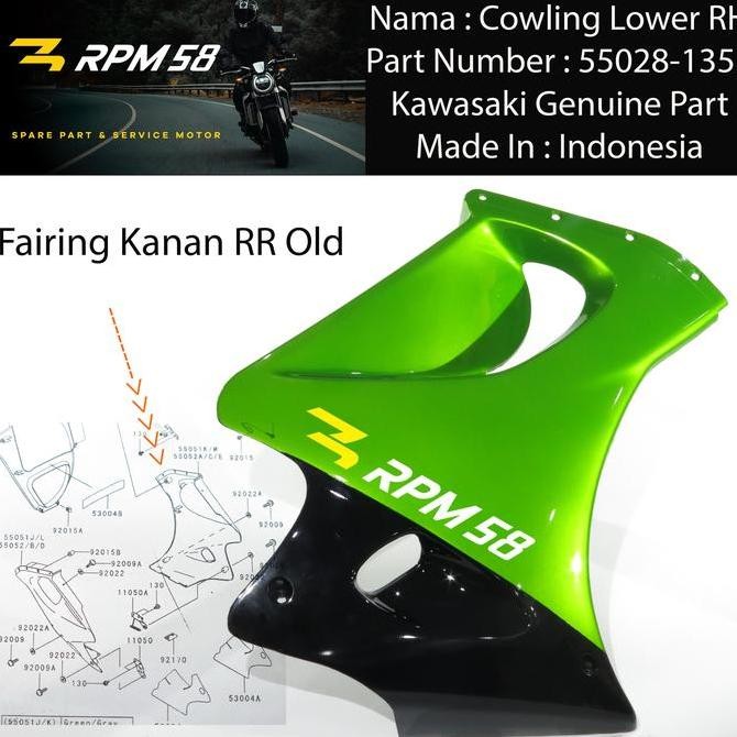 Fairing Bawah Ninja RR OLD ORIGINAL Kiri Kanan 55028-1356 55028-1357 Original