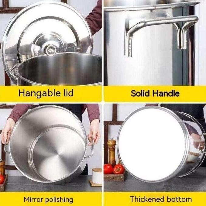 Panci stainless steel 304  panci dandang bakso stock pot tebal SUM