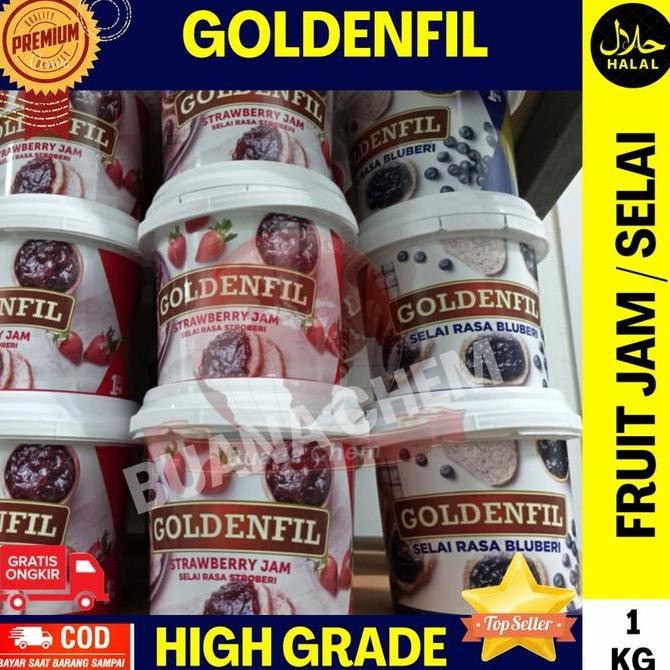 

New Goldenfil Stawberry Blueberry Fruit Jam 1kg / Selai Stoberi Bluberi
