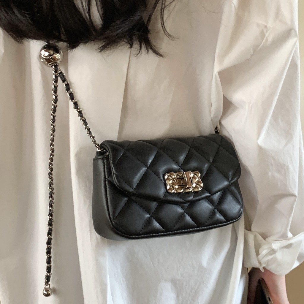 Chanel Style Women's Bag Quilted Small Gold Ball Chain Bag Small Square Bag Fashion Versatile Should