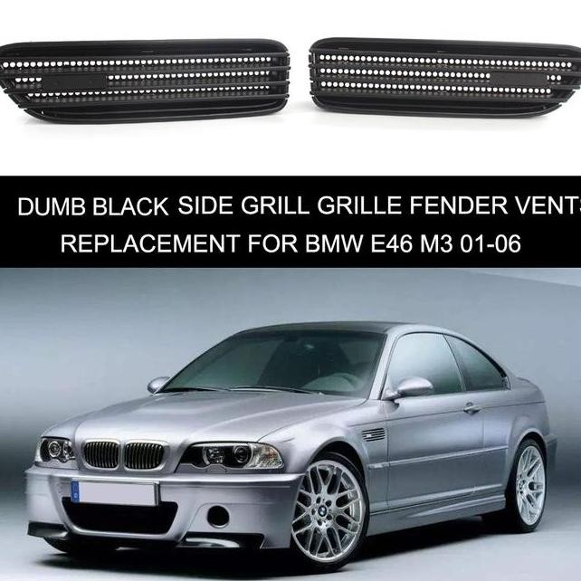 HALITAUTRENDS TERMURAH 1 PAIR OF FENDER VENTS DUMB BLACK SIDE GRILL GRILLE FENDER VENTS REPLACEMENT 