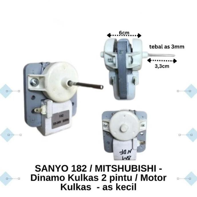 +++++] SANYO 182 - Dinamo Kulkas 2 pintu MITSUBISHI / Motor Kulkas - as kecil